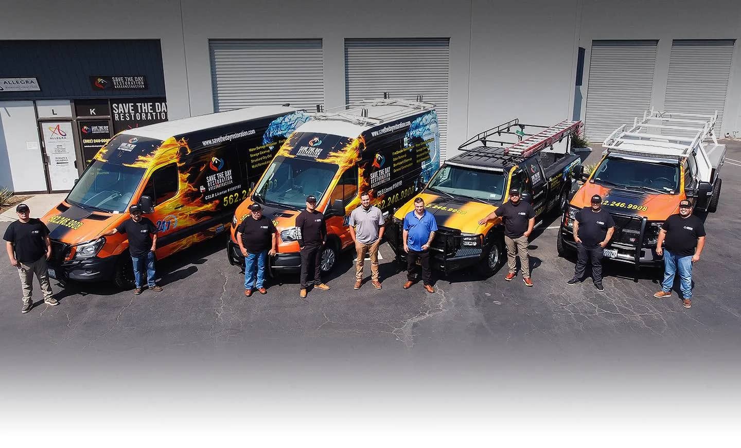 Save The Day Restoration crew and service fleet