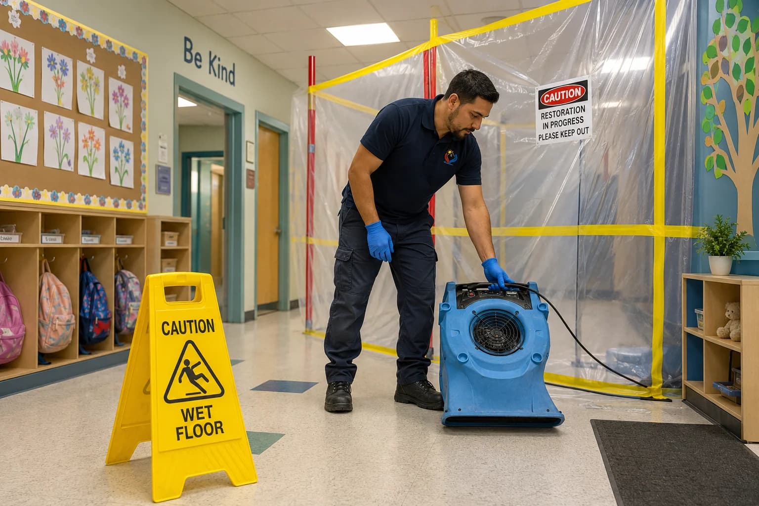 Illustration: School and Daycare Restoration: Safety Protocols and Re-Occupancy Standards