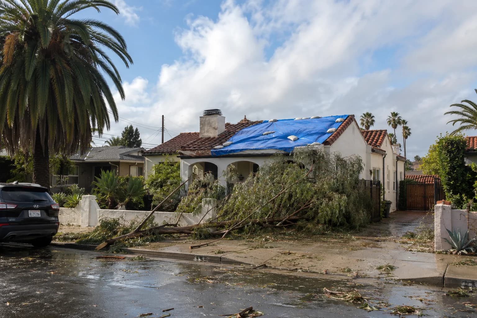 Illustration: What Should You Do After Storm Damage Hits Your LA & Orange County Home?